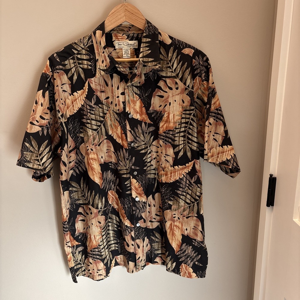 Tori Richard Shirt Mens Med Multicolor Tropical Hawaiian Aloha Cotton Lawn VTG